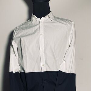 Neil Barrett Dress Shirt Two-Tone - Size L - Mens Long Sleeve - Collared Shirt